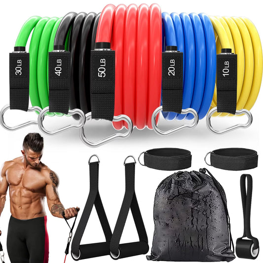 200Lbs Resistance Bands Set,Exercise Bands, Workout Bands, Fitness Bands, Resistance Bands with Handles for Men, Weights for Women at Home, Strength Training Equipment for Working Out