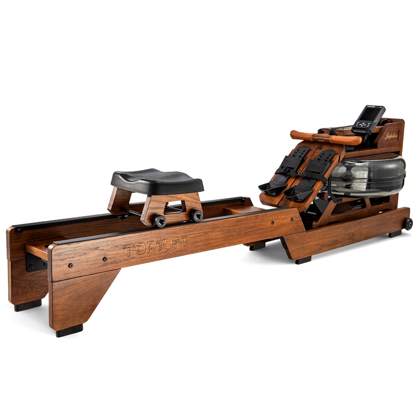 Rowing Machine Oak Wood 400Lbs Max Load, Water Rowing Machine for Home Use with TM3 Monitor