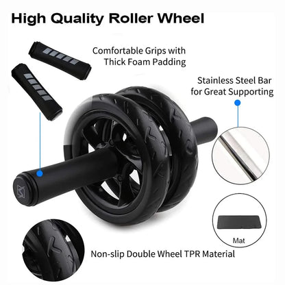 AB Roller Wheel for AB Roller Workout Equipment AB Roller with Knee Pad AB Roller Wheel with Resistance Bands AB Roller Workout